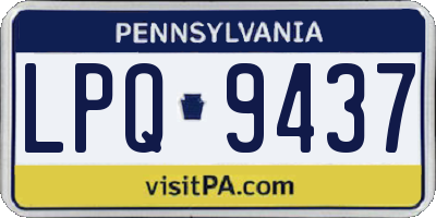 PA license plate LPQ9437