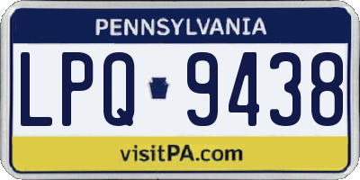 PA license plate LPQ9438