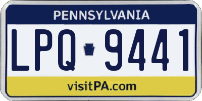 PA license plate LPQ9441