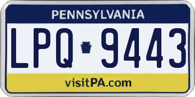 PA license plate LPQ9443