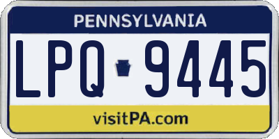 PA license plate LPQ9445