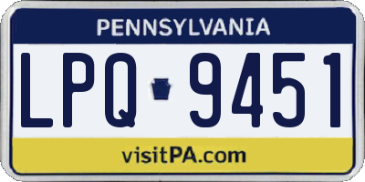 PA license plate LPQ9451