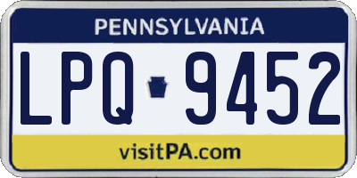 PA license plate LPQ9452