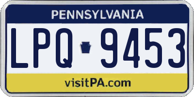 PA license plate LPQ9453