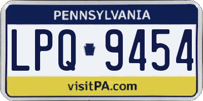 PA license plate LPQ9454