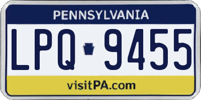 PA license plate LPQ9455