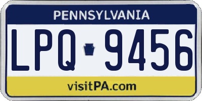 PA license plate LPQ9456