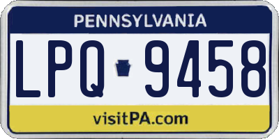 PA license plate LPQ9458