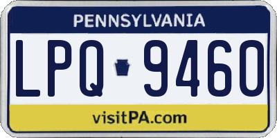 PA license plate LPQ9460