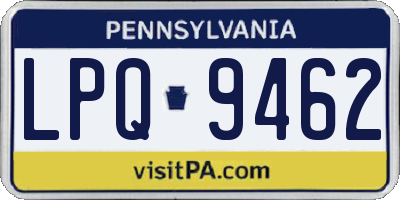 PA license plate LPQ9462