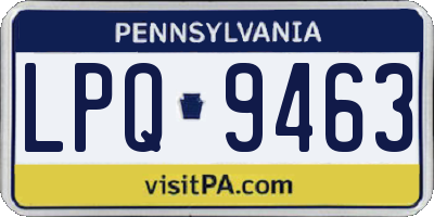 PA license plate LPQ9463