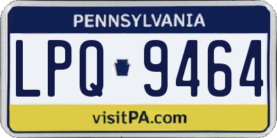 PA license plate LPQ9464