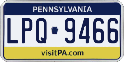 PA license plate LPQ9466