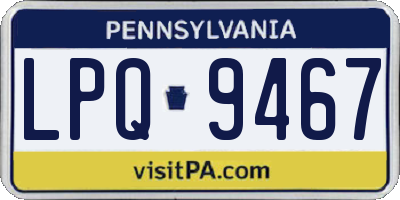 PA license plate LPQ9467