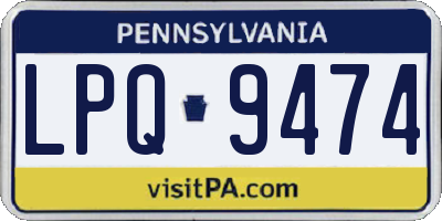 PA license plate LPQ9474