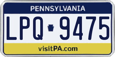 PA license plate LPQ9475