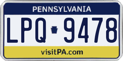 PA license plate LPQ9478