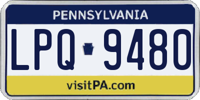 PA license plate LPQ9480