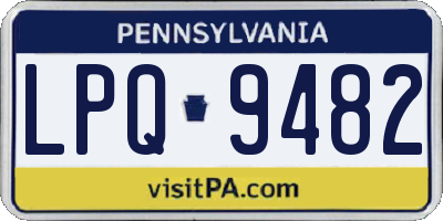 PA license plate LPQ9482