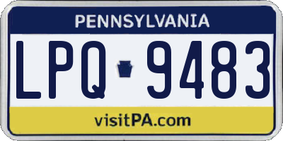 PA license plate LPQ9483