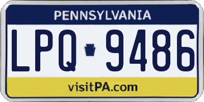 PA license plate LPQ9486
