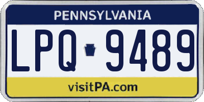 PA license plate LPQ9489