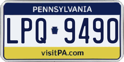PA license plate LPQ9490