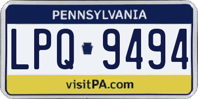 PA license plate LPQ9494