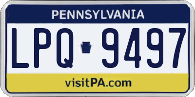 PA license plate LPQ9497