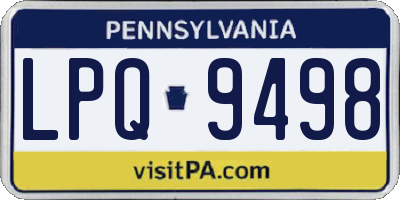 PA license plate LPQ9498