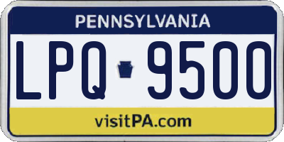 PA license plate LPQ9500