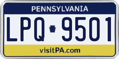 PA license plate LPQ9501