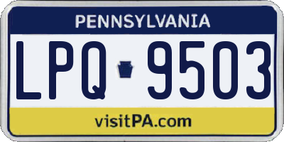 PA license plate LPQ9503