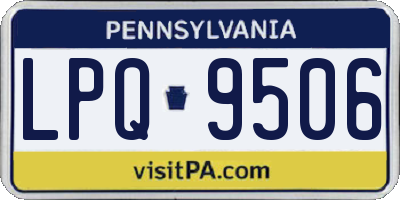 PA license plate LPQ9506
