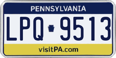 PA license plate LPQ9513