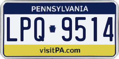 PA license plate LPQ9514
