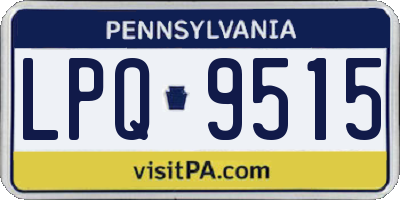 PA license plate LPQ9515