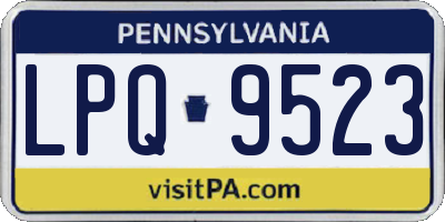 PA license plate LPQ9523