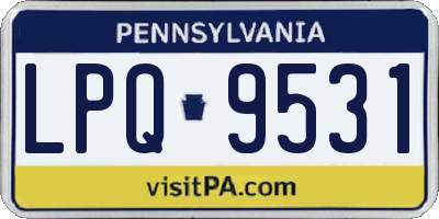 PA license plate LPQ9531