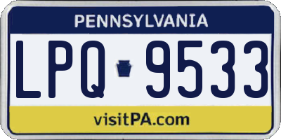 PA license plate LPQ9533
