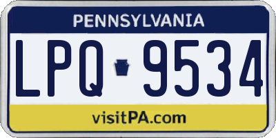 PA license plate LPQ9534