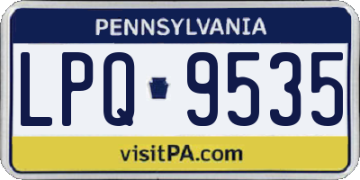 PA license plate LPQ9535