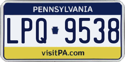 PA license plate LPQ9538