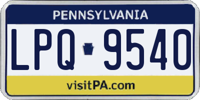 PA license plate LPQ9540