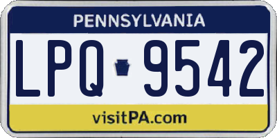 PA license plate LPQ9542