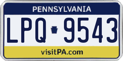 PA license plate LPQ9543