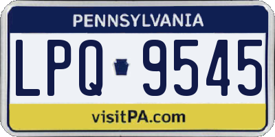 PA license plate LPQ9545