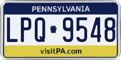 PA license plate LPQ9548