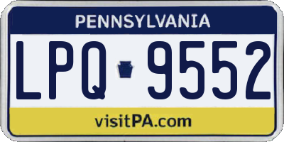 PA license plate LPQ9552