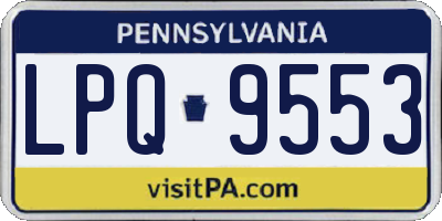PA license plate LPQ9553